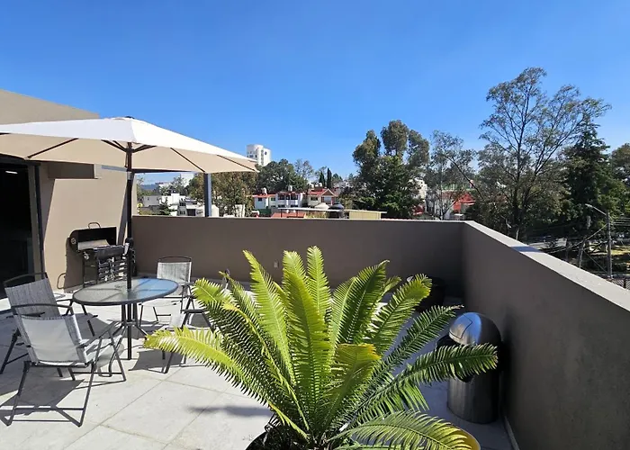 Apartment R10 Double At Itesm Cem Full Services, Shared-kitchen, Fridge ,laundry, Smart Tv, Parking, Balcony Mexico City