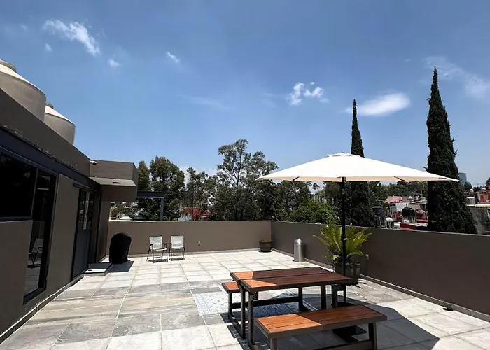 Apartment R10 Double At Itesm Cem Full Services, Shared-kitchen, Fridge ,laundry, Smart Tv, Parking, Balcony Mexico City